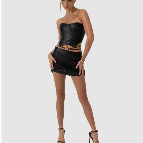 Jagger & Stone black leather micro mini skirt🖤💥 - Picture 4 of 8